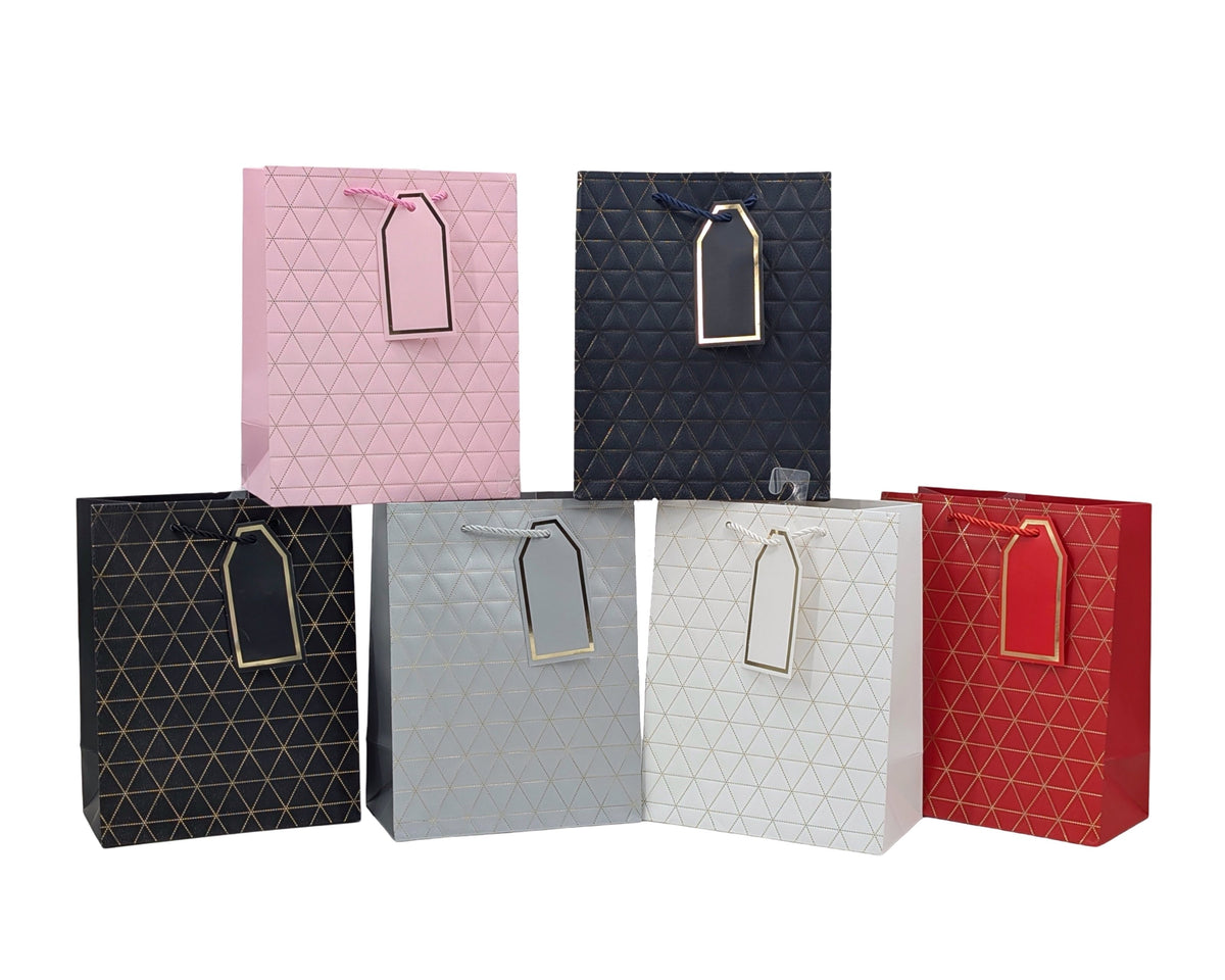 bulk 24 Xlarge Foiled Triangles Gift Bag 42cm