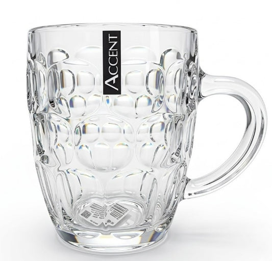 bulk 24 Glass Dimple Beer Mug 560ml 12cm