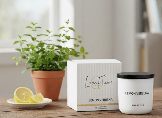 bulk 6 Luxe Fleur Scented Soy Candle In Jar Lemon Verbena