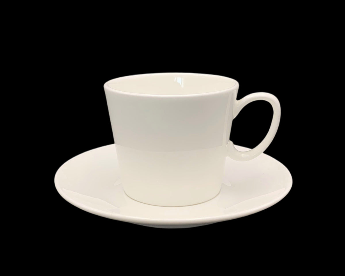 Bulk 24 White Fine Bone China Expresso Cup & Saucer 100ml