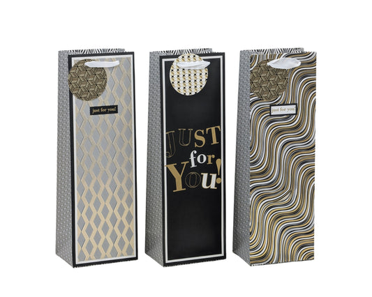 bulk 24 Bottle Gift Bag Golden Glam 36cm