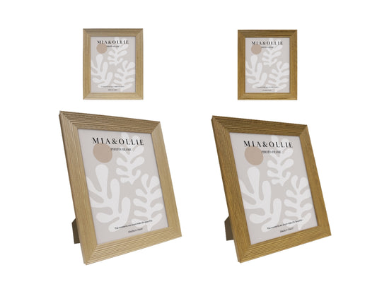 Set 2 Photo Frame Oak '8x10in' 25cm