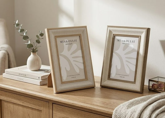 Set 2 Photo Frame Sandy '6x8in' 20cm