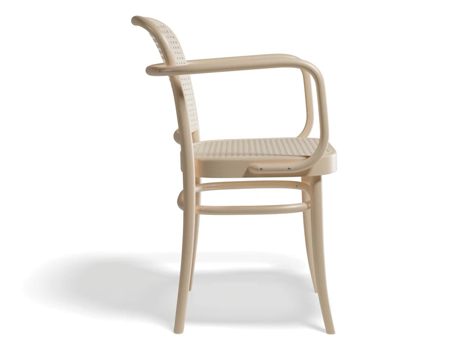 811 Hoffmann Armchair - Natural - Cane Seat - Cane Backrest - by TON