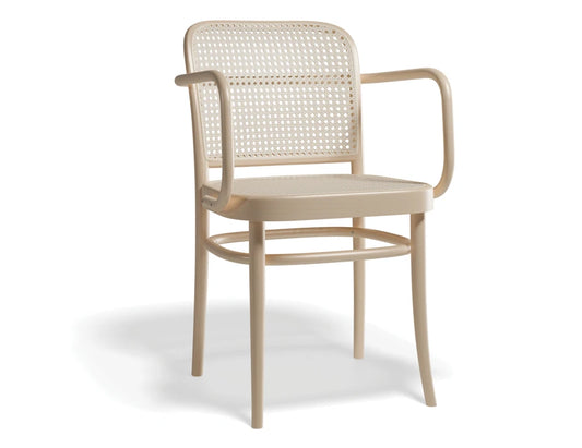 811 Hoffmann Armchair - Natural - Cane Seat - Cane Backrest - by TON