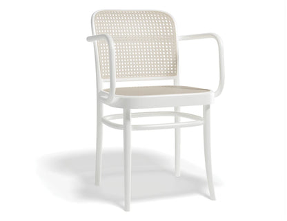 811 Hoffmann Armchair - White - Cane Seat - Cane Backrest - by TON