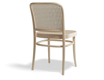 811 Hoffmann Chair - Natural - Wood Seat - Cane Backrest - by TON