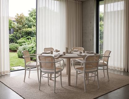 811 Hoffmann Armchair - White - Cane Seat - Cane Backrest - by TON