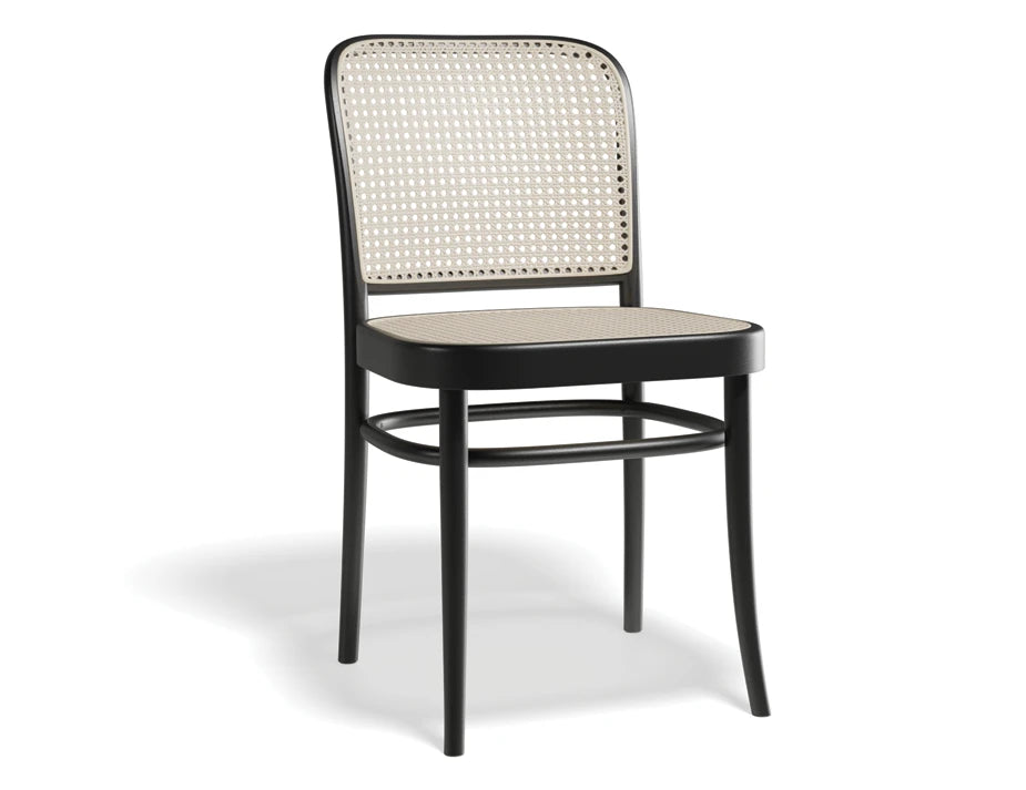 811 Hoffmann Chair - Black Stain - Cane Seat - Cane Backrest - by TON