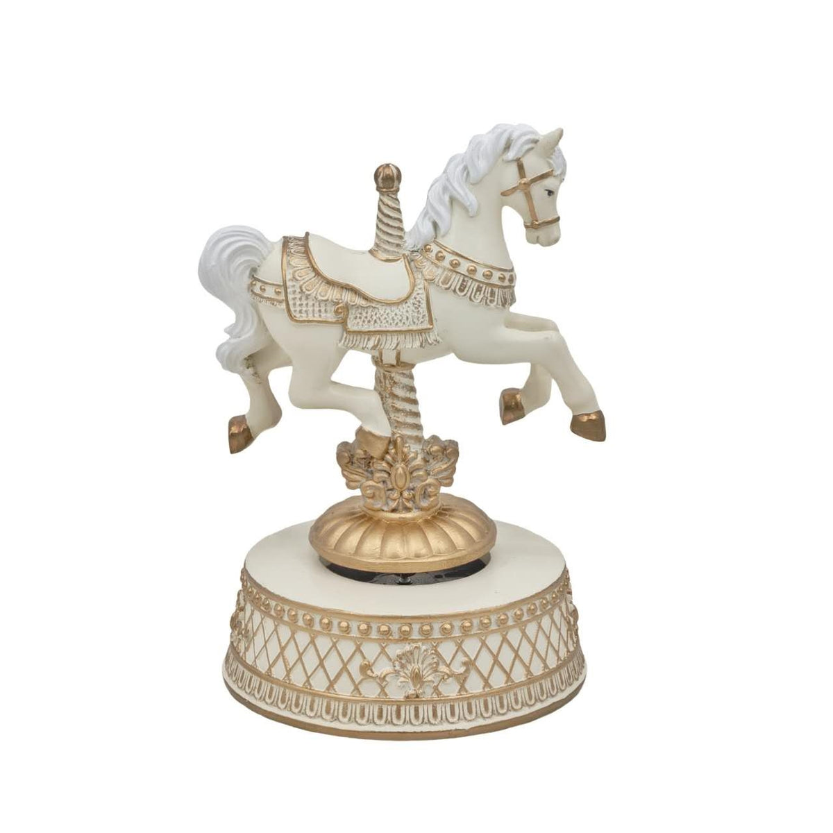 Bulk 6 Xmas Golden Elegance Polyresin Carousel Deco 11.9x11x17.2cmh