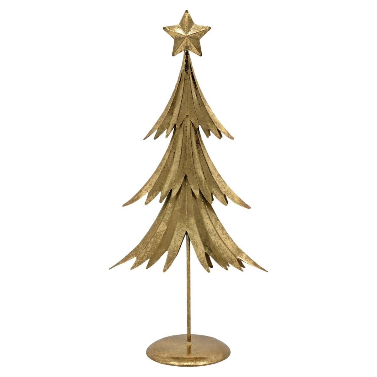 Bulk 6 Xmas Golden Elegance Metal Tree Deco 20x10x42cmh