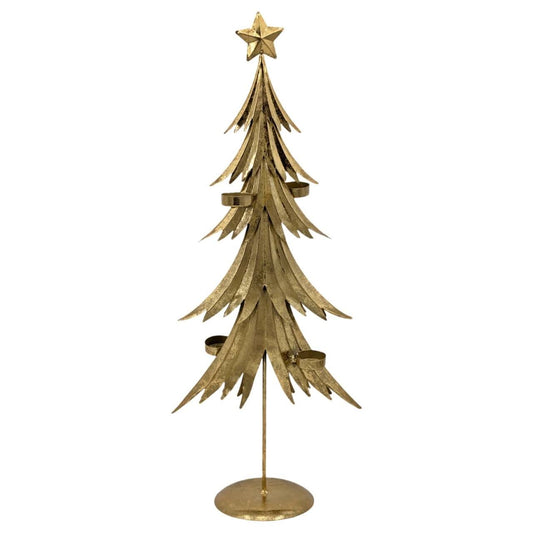 Bulk 4 Xmas Golden Elegance Metal Tree Deco 29x15x72cm