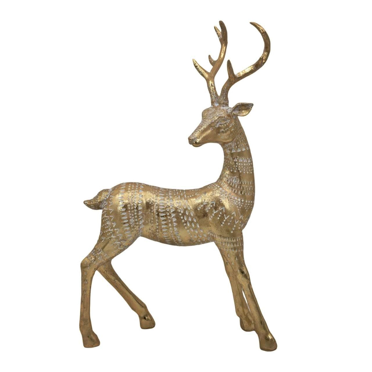 Bulk 4 Xmas Golden Elegance Polyresin Deer Standing 27.5x16x44cm