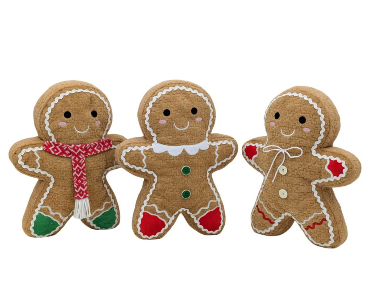 Bulk 6 Xmas Gingerbread Plush 32cmh 2 Asst
