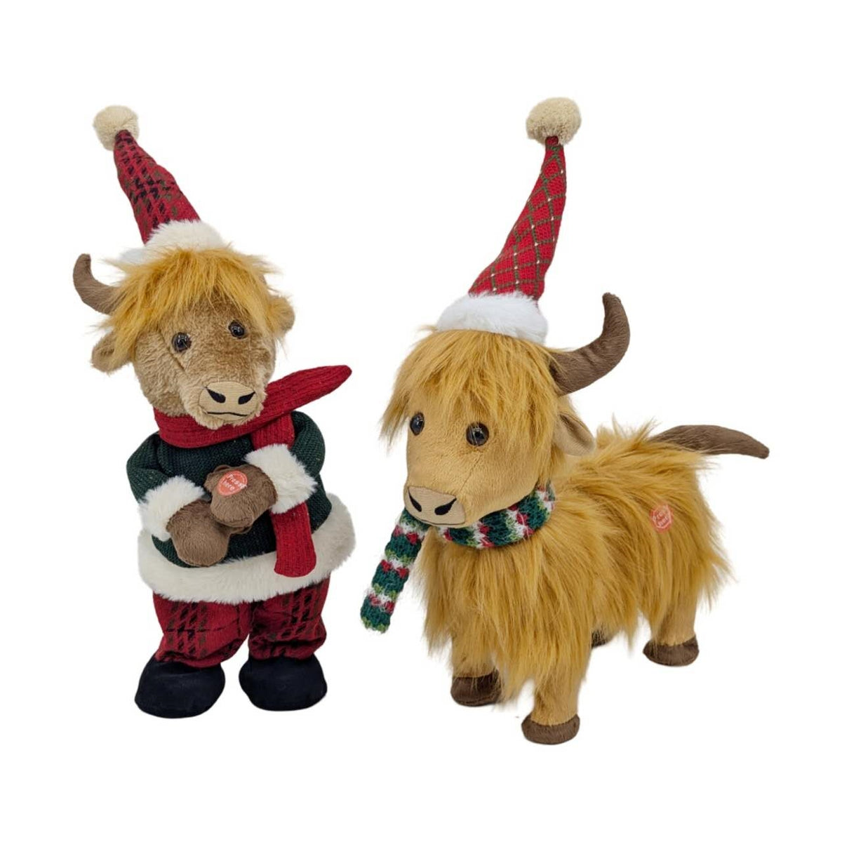 Bulk 4 Xmas Festive Singing Yak 38-43cmh 2 Asst