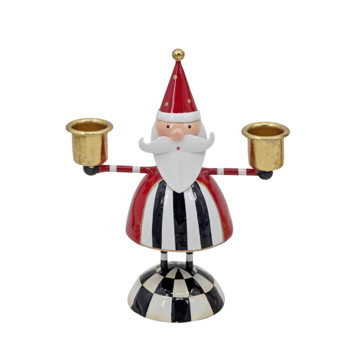 Bulk 6 Xmas Pierrot Santa Metal Candle Holder 17cm