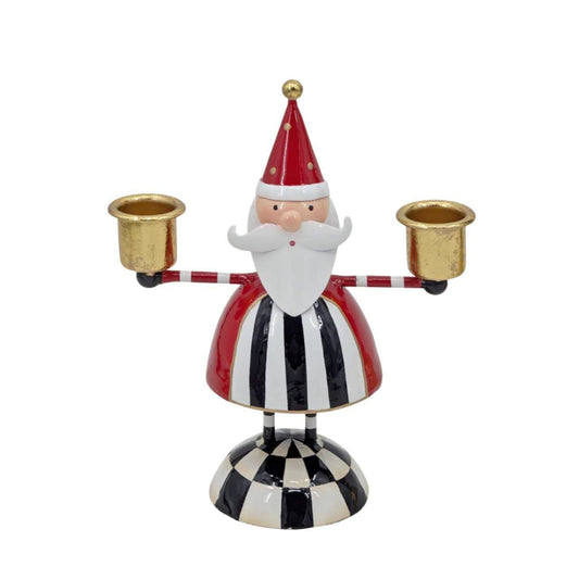 Bulk 6 Xmas Pierrot Santa Metal Candle Holder 17cm