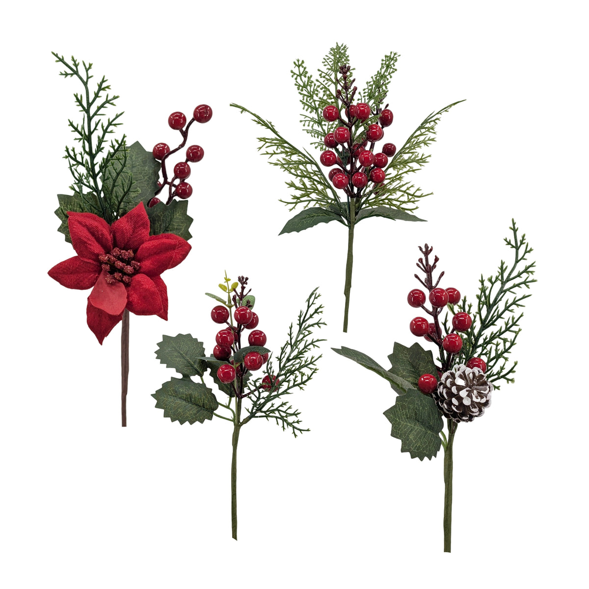 Bulk 36 Xmas Berry Pick 23-28cm 4 Asst