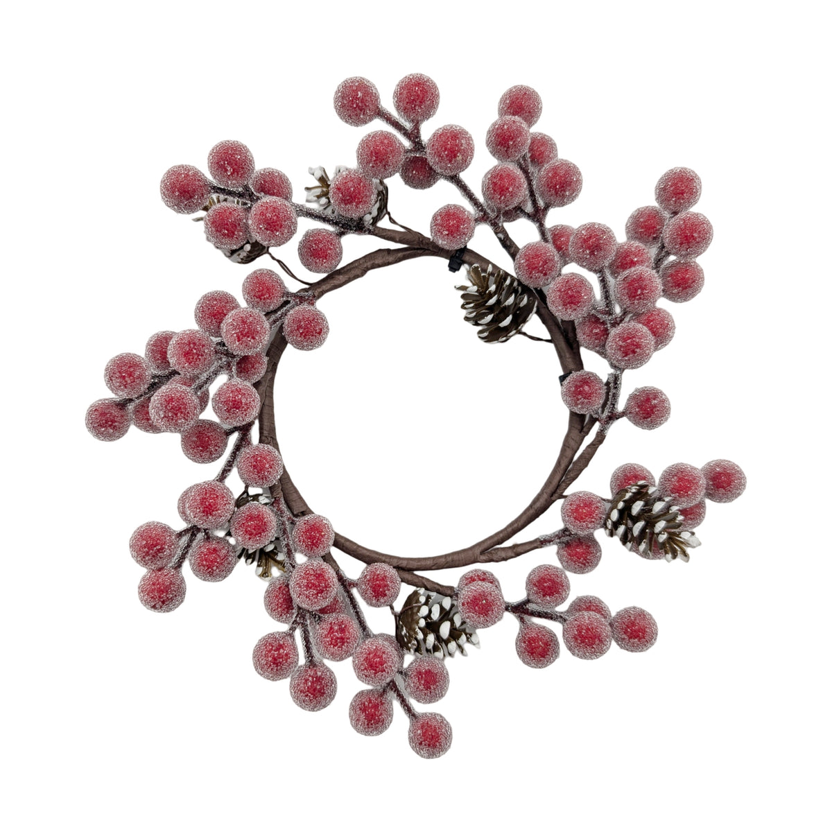 Bulk 24 Xmas Frosted Berry Wreath 24cm