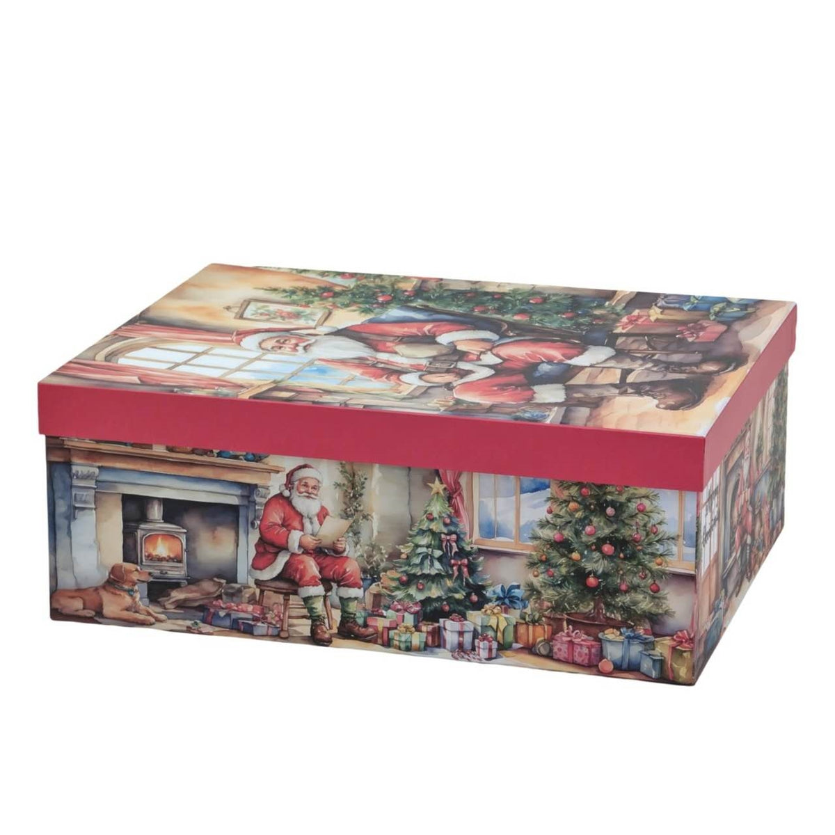 Bulk 2 Traditional Santa Xmas Gift Box Set 18 43x34x16cm