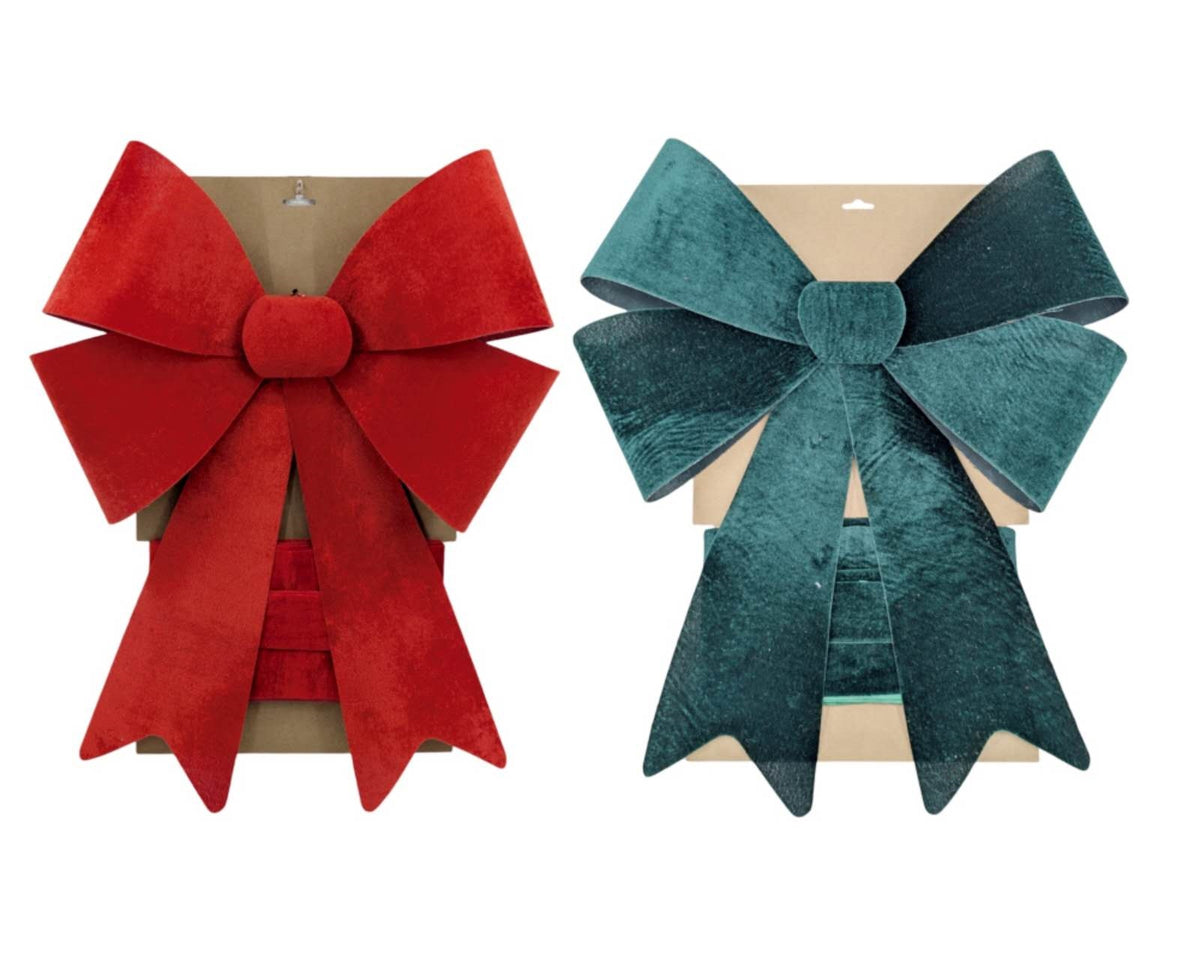 Bulk 6 Xmas Red & Green Door Bow 50x66cm 2 Asst
