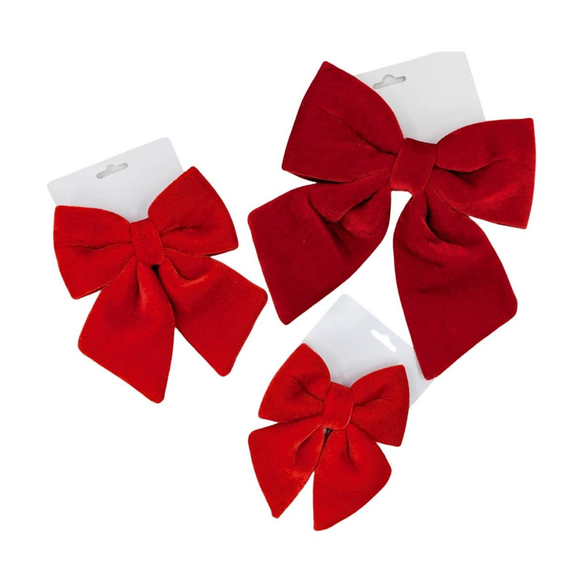 Bulk 24 Xmas Velvet Red Bow Med 22cm