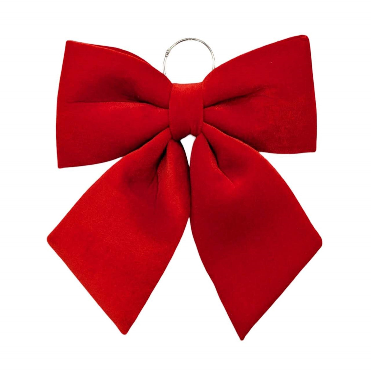 Bulk 12 Xmas Velvet Red Bow W Hanging Ring Lrg 34cm