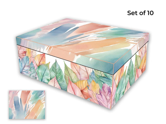 Bulk 2 Serene Leaves Gift Box Set 10 35x26x13.2cm