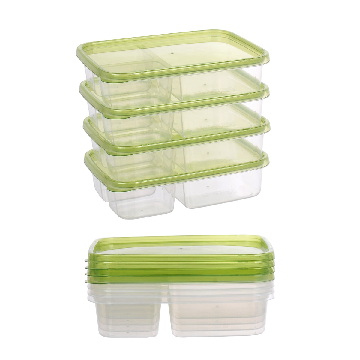 Bulk 12 Reusable Microwave Safe 3 Compartment Food Container Pack of 4