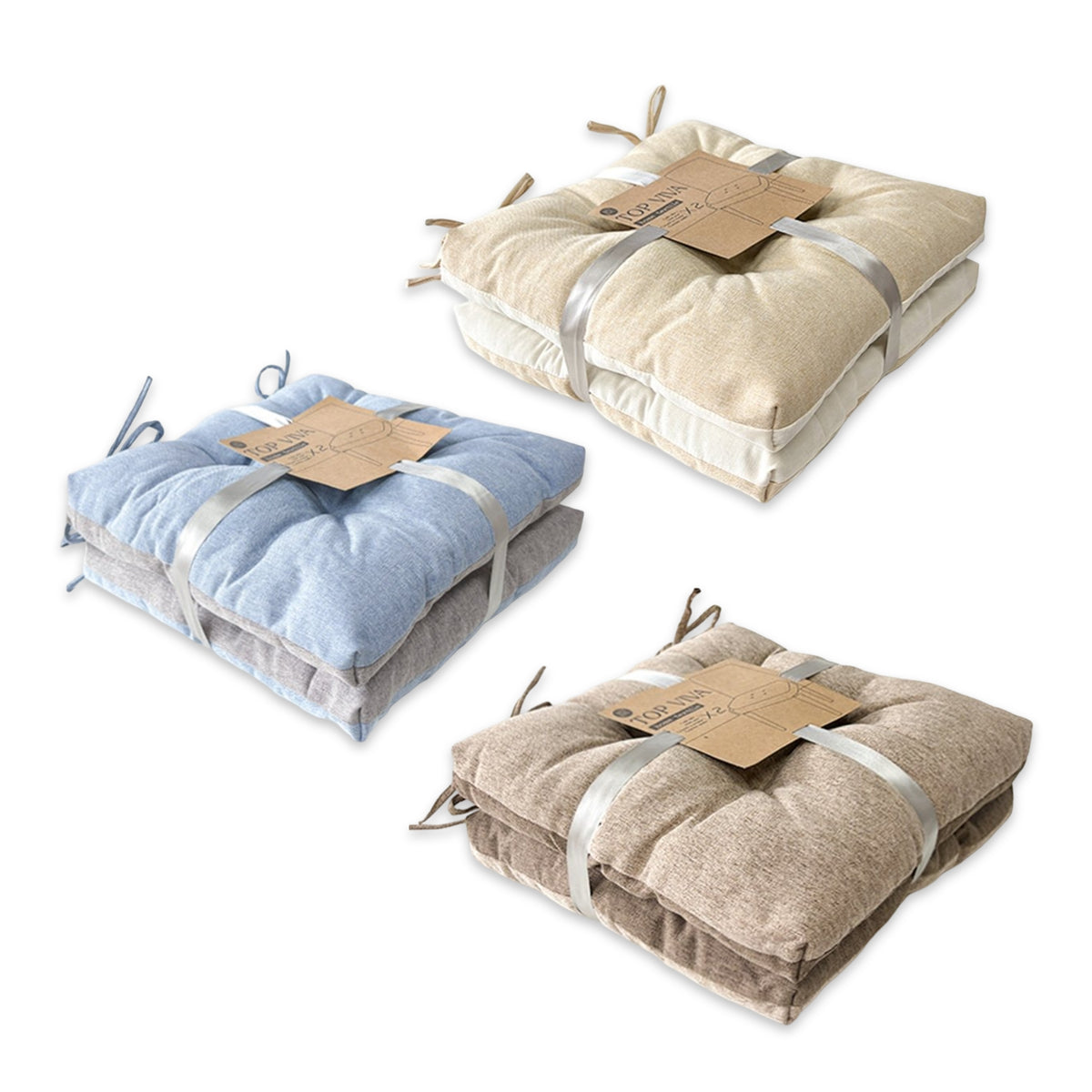 Bulk 8 Two Tone Indoor Chair Pad 38x38x4cm pk2 3 Asst