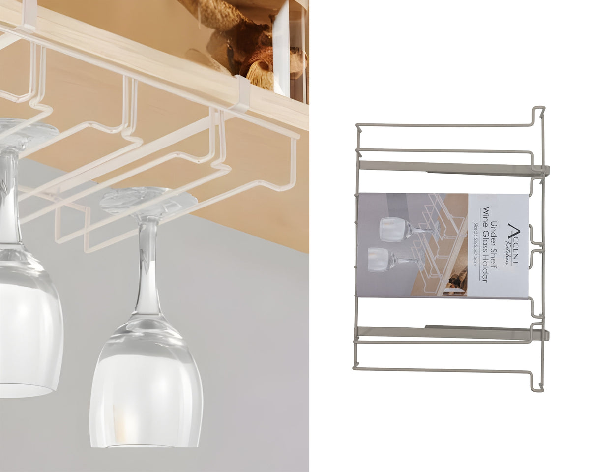Bulk 12 Under Cabinet Wine Glasses Holder 35.5x25.5x7.5cm
