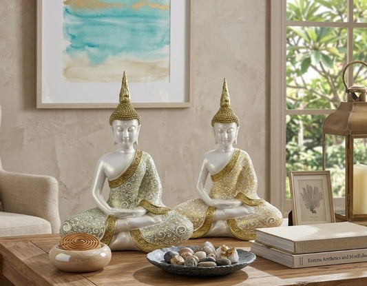 Set 2 Buddha Statue 35cm