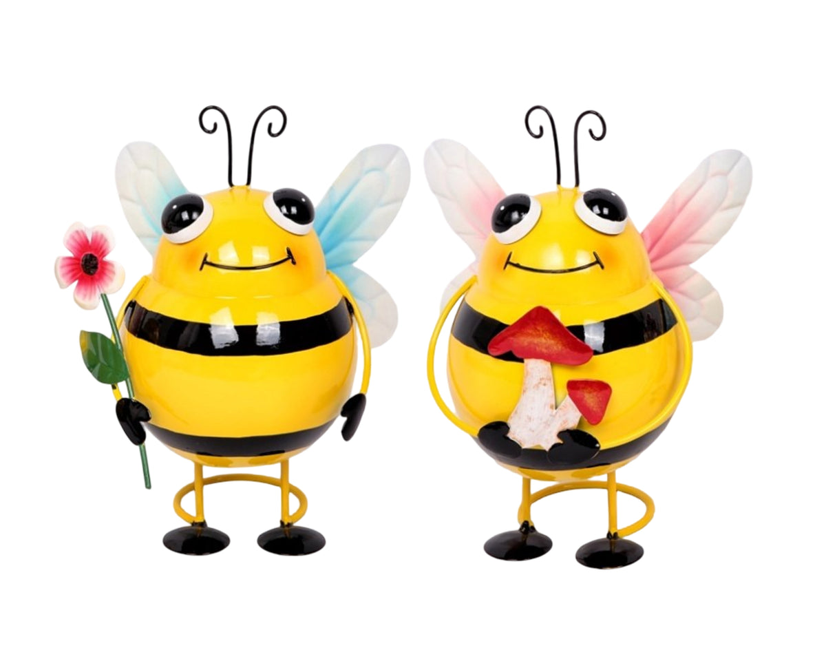 Set 2 Metal Bee Decor 21cm
