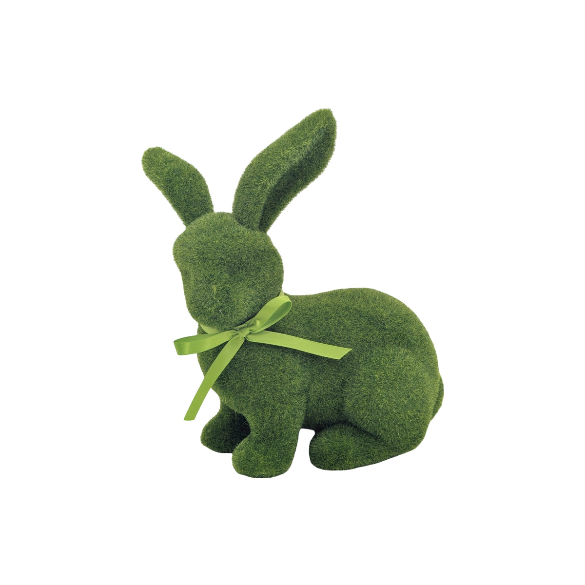Bulk 6 Flocked Green Rabbit 25cm