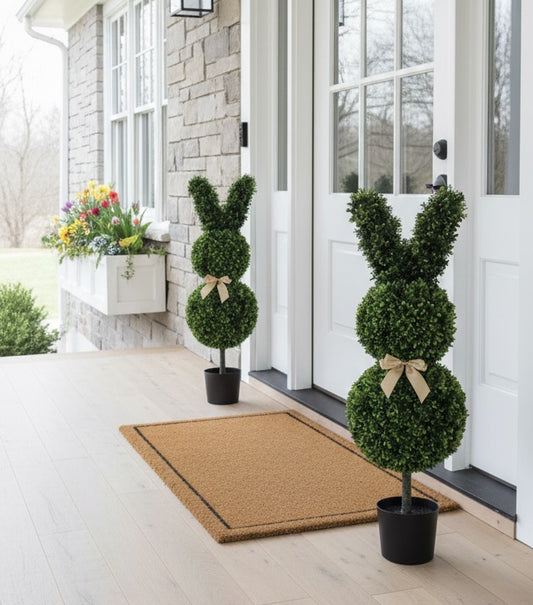 Set 2 Artificial Bunny Rabbit Topiary Tree 80cm