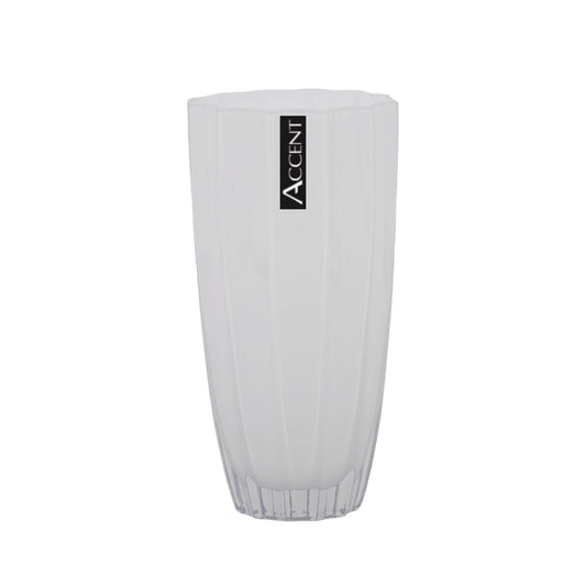 bulk 6 White Concave Ripple Vase 25cm