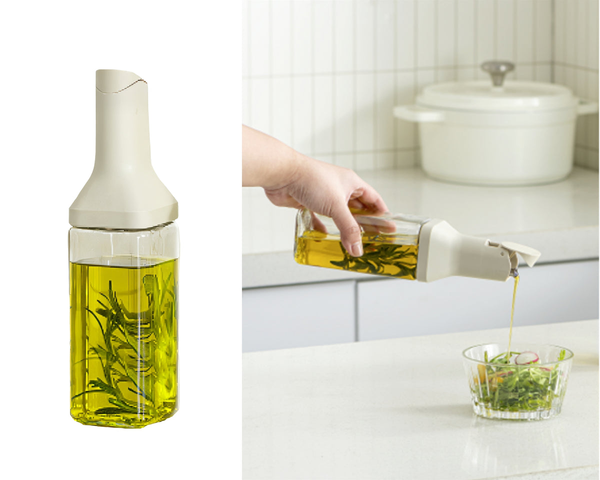 Bulk 12 Glass Oil Dispenser W Auto Flip 350ml