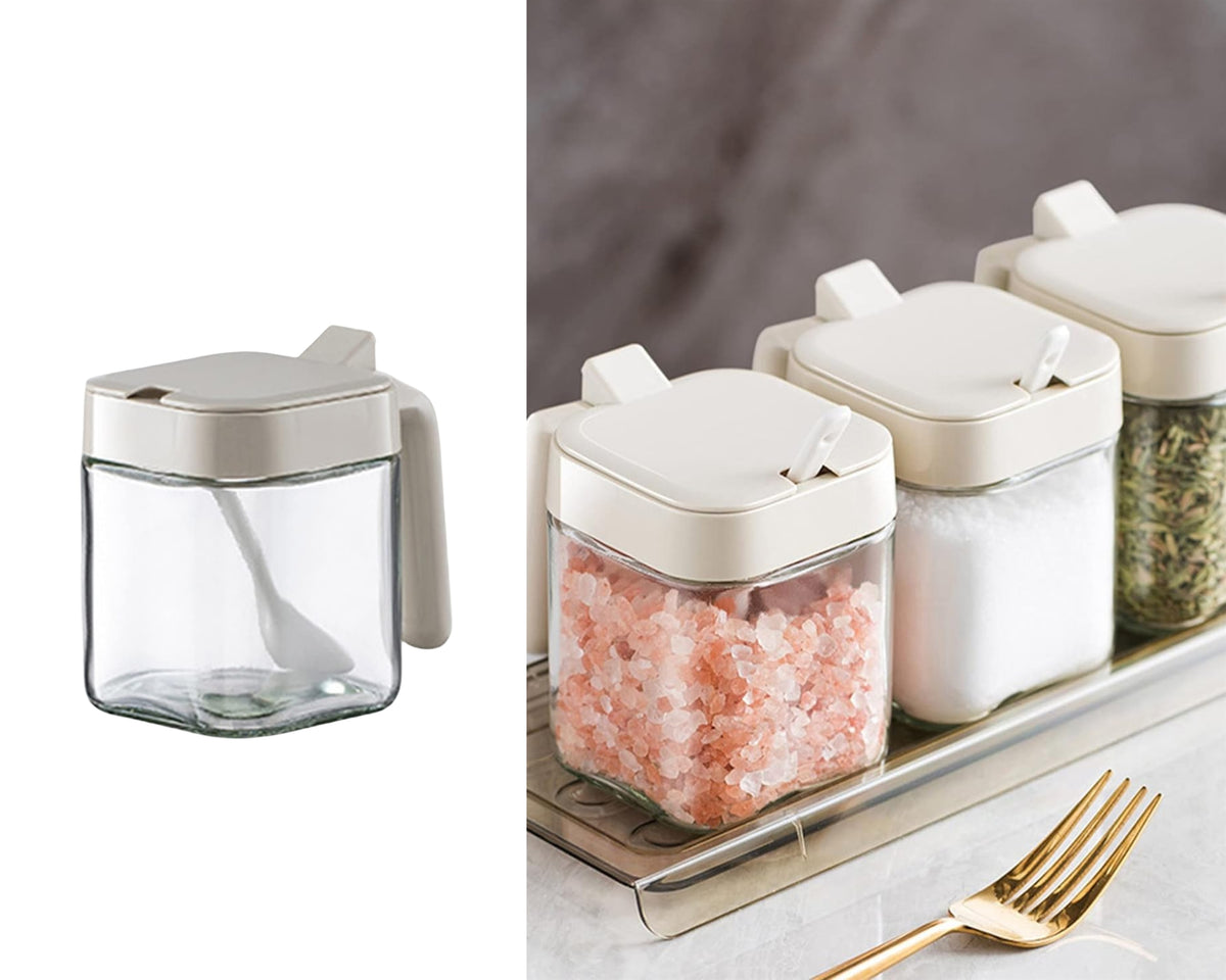 Bulk 12 Glass Seasoning Jar W Spoon 300ml