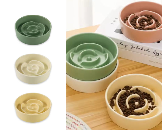 bulk 12 Pet Slow Feeder Flower Bowl 15cm