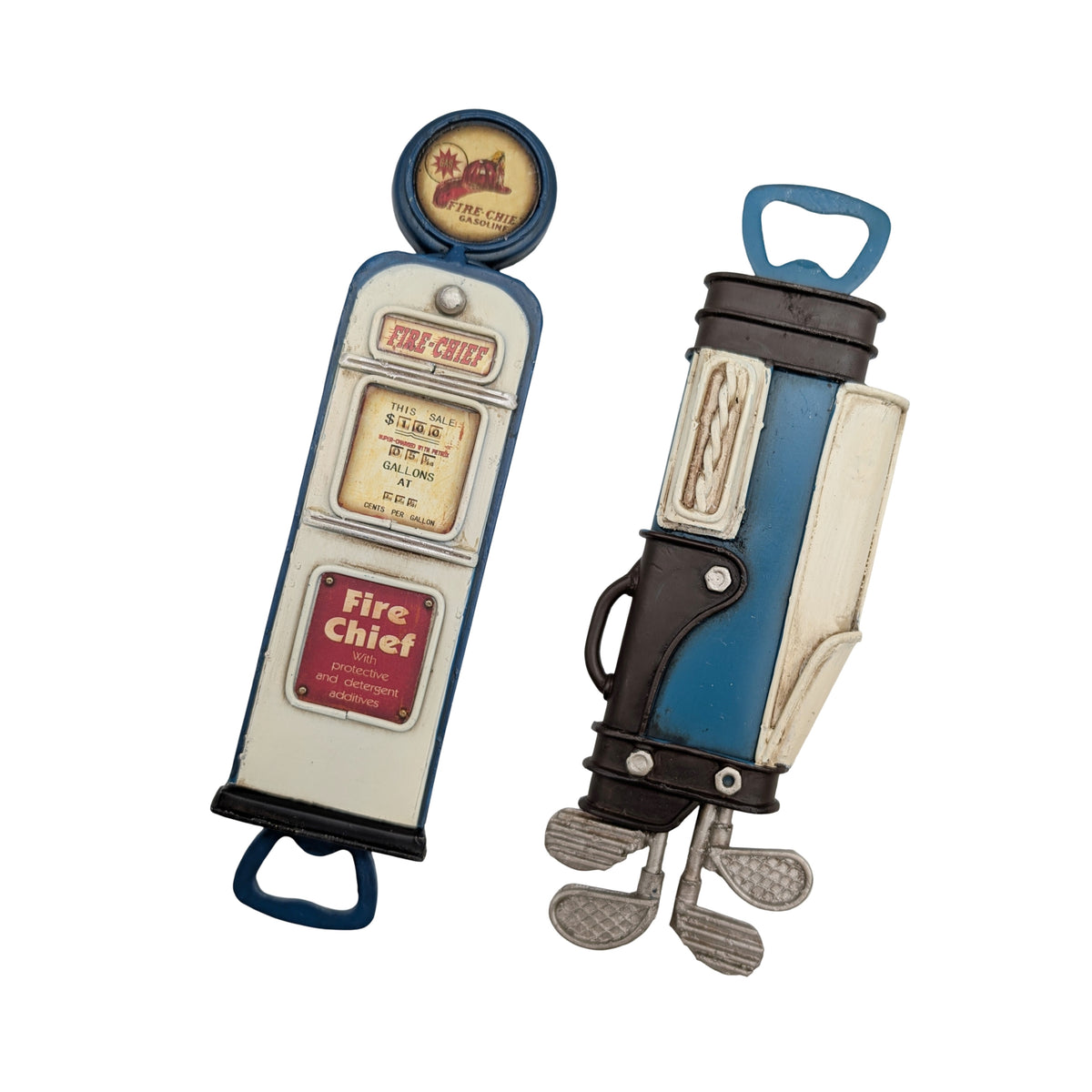 Bulk 8 Gas Pump & Golf Bag Bottle Opener W Megnet 18-20cm 2 Asst