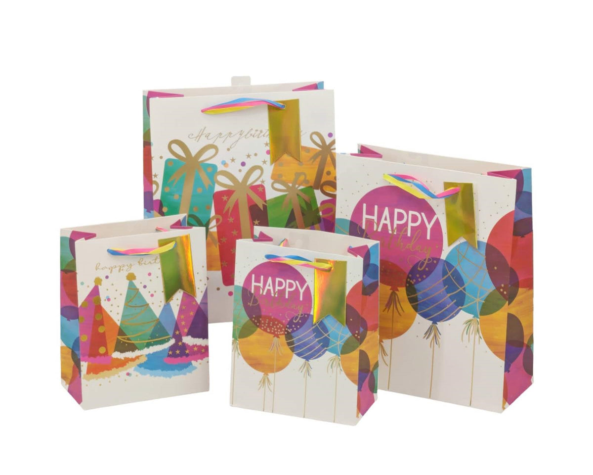 Bulk 24 Joyful Celebration Gift Bag Xlrg 40x30x12cm 3 Asst