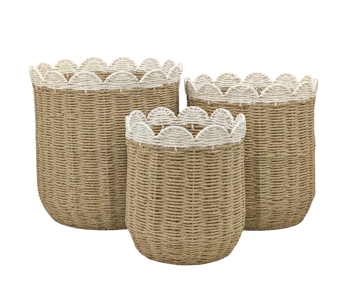 Bulk 2 Woven Paper Rope Laundry Basket Set of 3