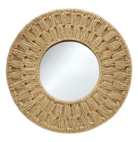 Bulk 4 Woven Paper Rope Round Wall Mirror 60cm