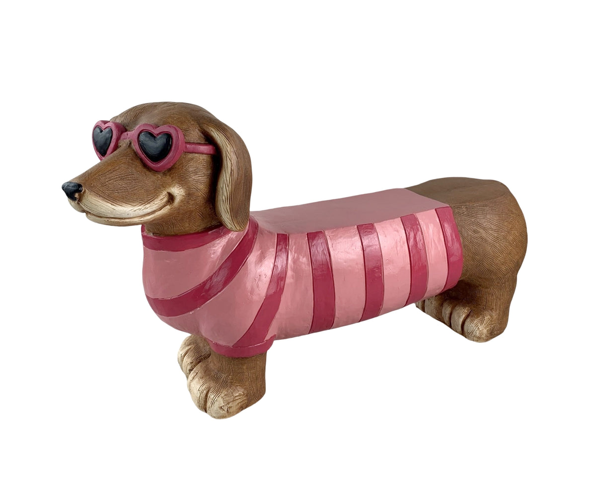 Magnesia Pink Beach Dachshund Stool 75cm