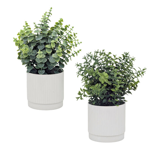 Bulk 12 Artificial Greenery Plant Pot 30cmh 2 Asst