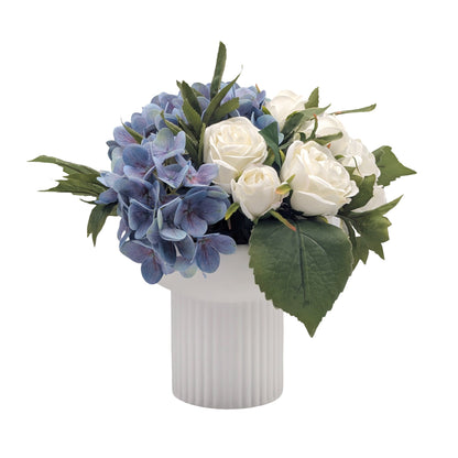 Bulk 4 Real Touch Hydrangea Arrangement In Ceramic Vase 31x30.5cmh