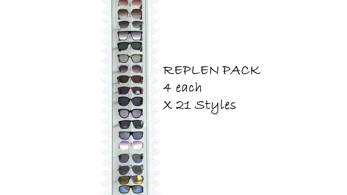 Bulk 84 Sunglasses Assorted Replen Pack 21x4pcs