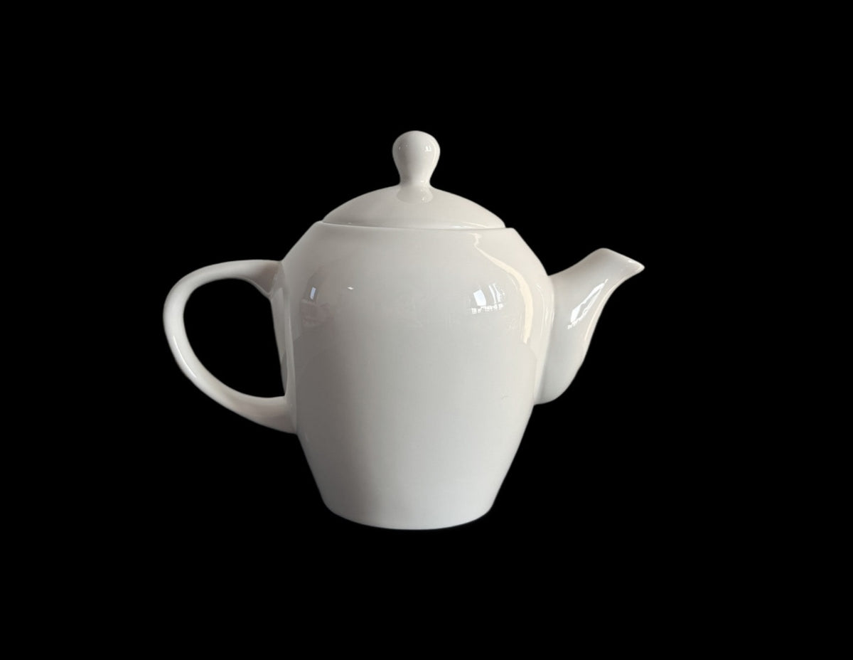 Bulk 8 White Bone China Tea Pot 470ml 14x14cm