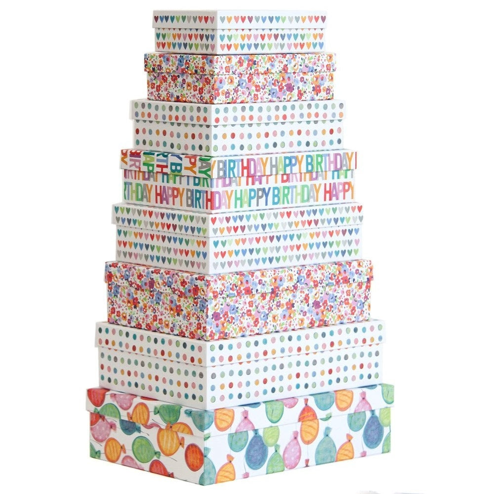 Bulk 3 Colourful Pattern Gift Box Set 10 37x27x11cm