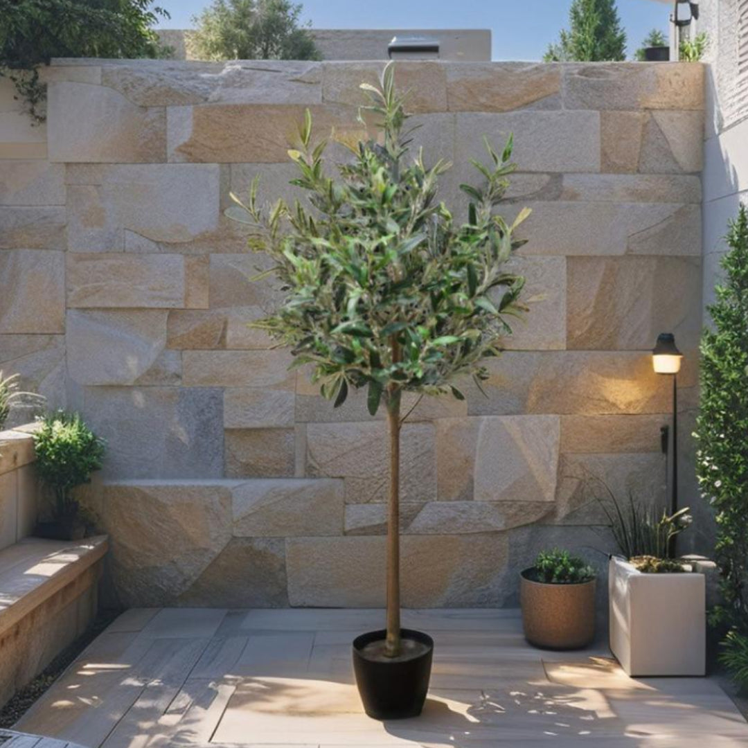 Potted Artificial Pruned Olive Tree 120cm - Image 2